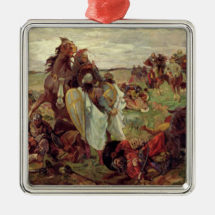 De strijd tussen Russen en Tatars, 1916 Metalen Ornament