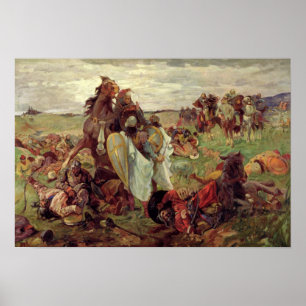 De strijd tussen Russen en Tatars, 1916 Poster