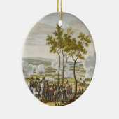 De strijd van Abensberg, 20 april 1809, gegraveerd Keramisch Ornament (Rechts)