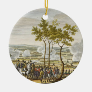 De strijd van Abensberg, 20 april 1809, gegraveerd Keramisch Ornament