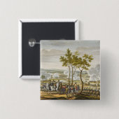 De strijd van Abensberg, 20 april 1809, gegraveerd Vierkante Button 5,1 Cm (Voorkant /achterkant)