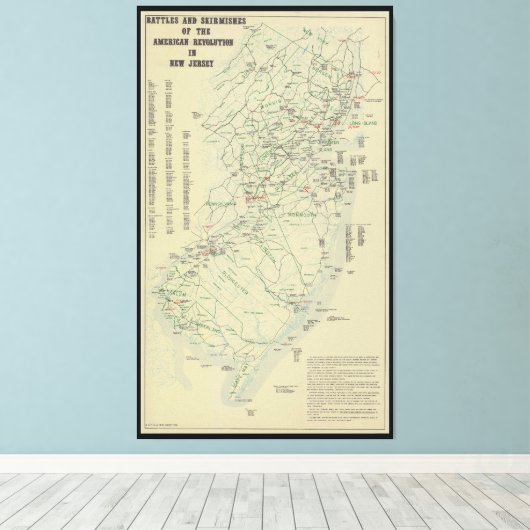 De strijd van de revolutionaire oorlog in New Jers Canvas Afdruk (Insitu (Houten vloer))