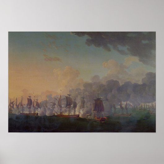 De strijd van Louisbourg op 21 juli 1781 Poster (Voorkant)