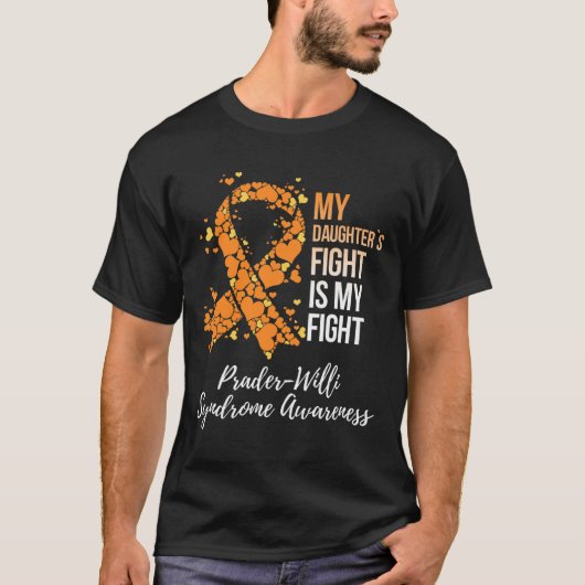 De strijd van mijn dochter, mijn strijd Prader Wil T-shirt (Voorkant)