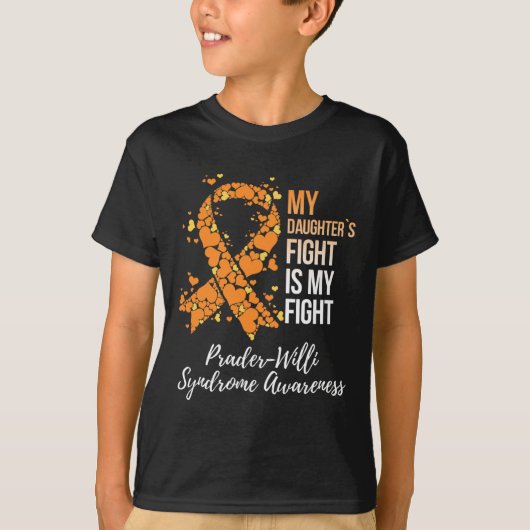 De strijd van mijn dochter, mijn strijd Prader Wil T-shirt (Voorkant)