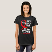 De strijd van mijn neef is mijn strijd Bloedkanker T-shirt (Voorkant volledig)