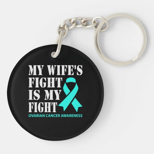 De strijd van mijn vrouw is mijn strijd - eierstok sleutelhanger (Achterkant)