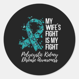 De strijd van mijn vrouw tegen polycystische nierz ronde sticker
