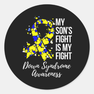 De strijd van mijn zoon is mijn "Fight Down"-syndr Ronde Sticker