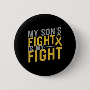 De strijd van mijn zoon is mijn strijd tegen kanke ronde button 5,7 cm
