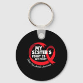 De strijd van mijn zus is mijn strijd Sikkelcelane Sleutelhanger (Achterkant)