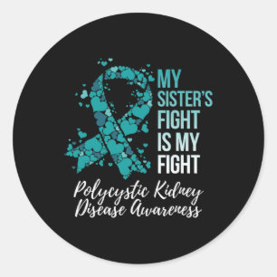 De strijd van mijn zus tegen polycystische nierzie ronde sticker