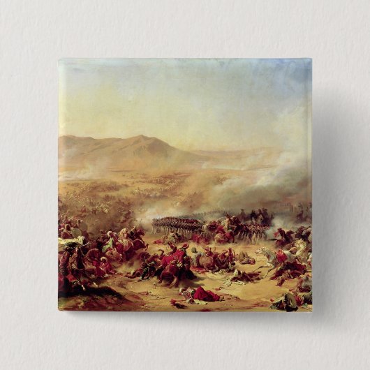 De strijd van Mont Thabor, 16 april 1799 Vierkante Button 5,1 Cm (Voorkant)
