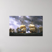 De strijd van Nicholas Pocock tegen Quiberon Bay Canvas Afdruk (Voorkant)