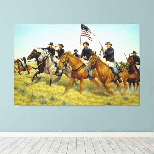 De strijd van Prairie Dog Creek door Ralph Heinz Canvas Afdruk (Insitu (Houten vloer))