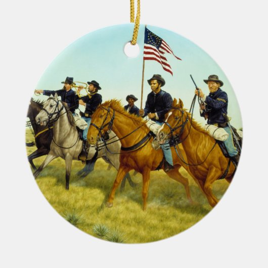 De strijd van Prairie Dog Creek door Ralph Heinz Keramisch Ornament (Voorkant)