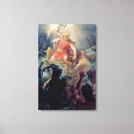 De strijd van Thor met de reuzen Mårten Winge  Canvas Afdruk