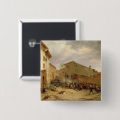 De strijd vierkante button 5,1 cm (Voorkant /achterkant)