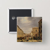 De strijd vierkante button 5,1 cm (Voorkant /achterkant)