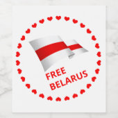De strijd voor de vrijheid in Wit-Rusland. Wijn Etiket (Enkel label)