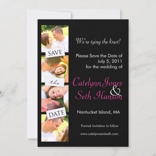 De Strip van de foto sparen de Datum! Save The Date (Voorkant)