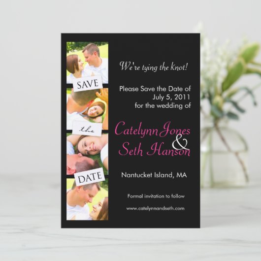 De Strip van de foto sparen de Datum! Save The Date (Staand voorkant)