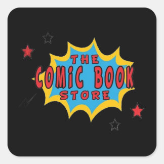 DE STRIPBOEKWINKEL VIERKANTE STICKER