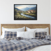 De Stromende Beek van het Alpendorp Canvas Afdruk (Insitu (Slaapkamer))