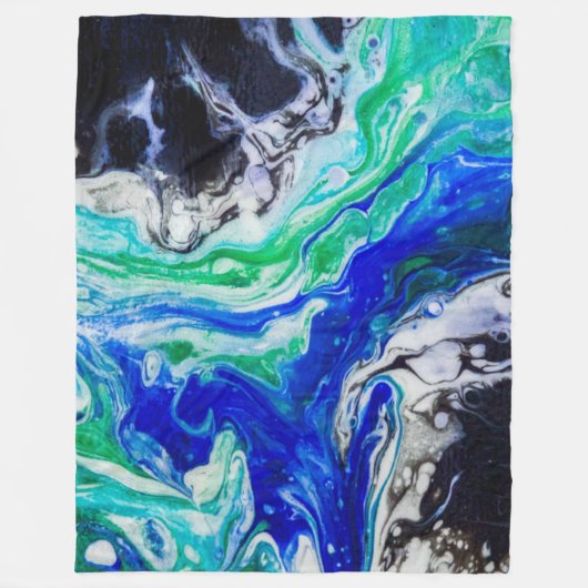 De stroom van de rivier abstract schilderij fleece deken (Voorkant)