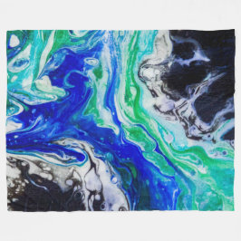 De stroom van de rivier abstract schilderij fleece deken