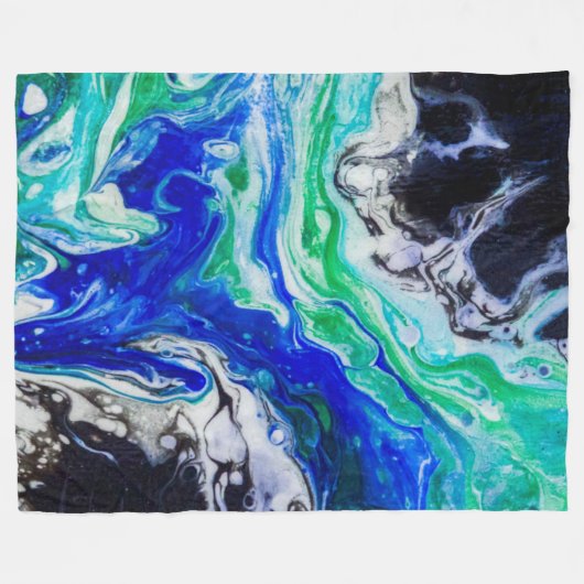 De stroom van de rivier abstract schilderij fleece deken (Voorkant (Horizontaal))