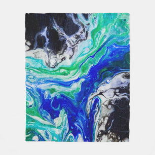 De stroom van de rivier abstract schilderij fleece deken
