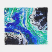 De stroom van de rivier abstract schilderij fleece deken (Voorkant (Horizontaal))