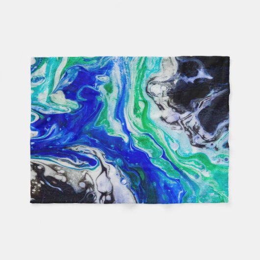 De stroom van de rivier abstract schilderij fleece deken (Voorkant (Horizontaal))