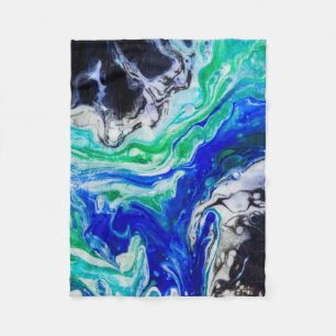 De stroom van de rivier abstract schilderij fleece deken