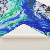 De stroom van de rivier abstract schilderij sherpa deken (3/4)