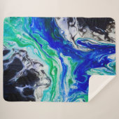 De stroom van de rivier abstract schilderij sherpa deken (Voorkant (horizontaal))