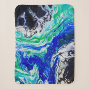 De stroom van de rivier abstract schilderij sherpa deken
