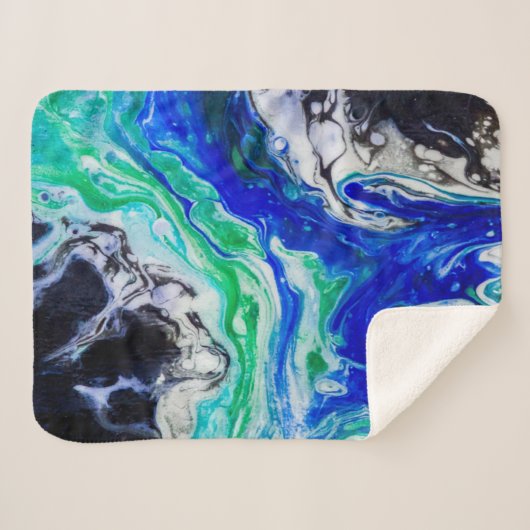 De stroom van de rivier abstract schilderij sherpa deken (Voorkant (horizontaal))