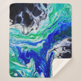 De stroom van de rivier abstract schilderij sherpa deken