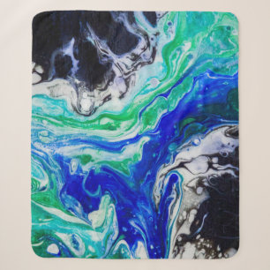 De stroom van de rivier abstract schilderij sherpa deken