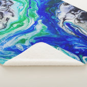 De stroom van de rivier abstract schilderij sherpa deken (3/4)