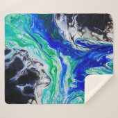 De stroom van de rivier abstract schilderij sherpa deken (Voorkant (horizontaal))