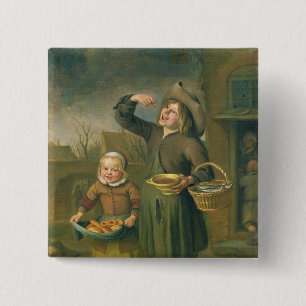 De stroop vierkante button 5,1 cm