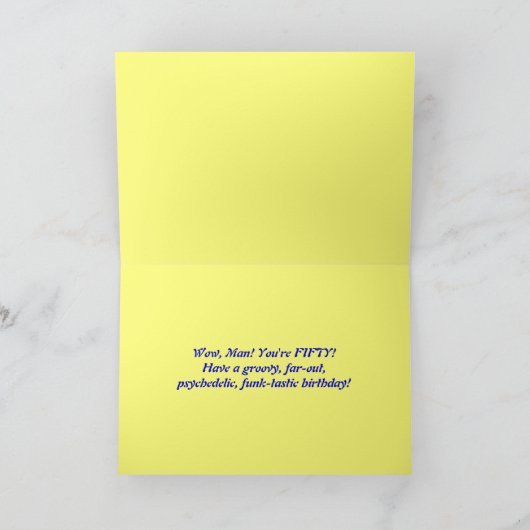 De stropdas-Kleurstof van de Verjaardag vijftigste Kaart (Binnen)