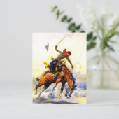 “De stroper” Western Art door Charles M Russell Briefkaart (Staand voorkant)