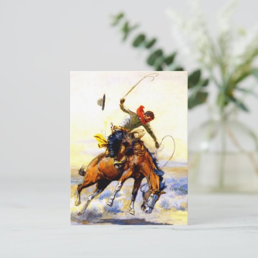 “De stroper” Western Art door Charles M Russell Briefkaart (Staand voorkant)