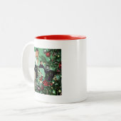 De structuur bijsnijden tweekleurige koffiemok (Voorkant links)