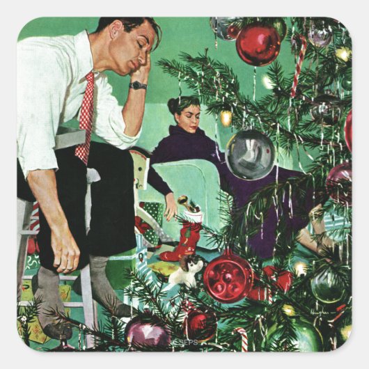 De structuur bijsnijden vierkante sticker (Voorkant)