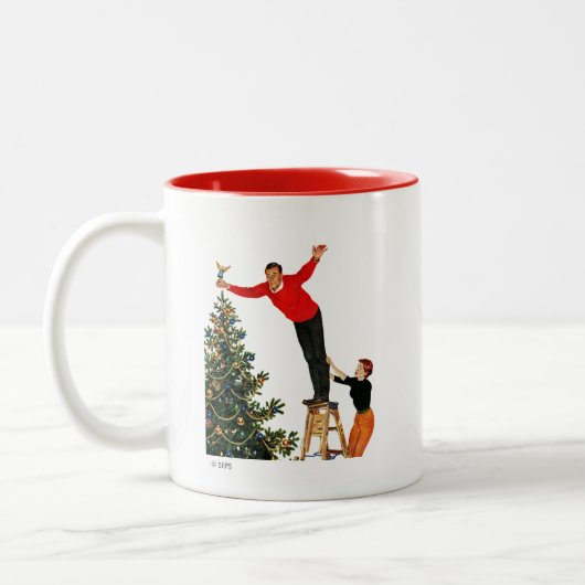 De structuur onderbreken tweekleurige koffiemok (Links)